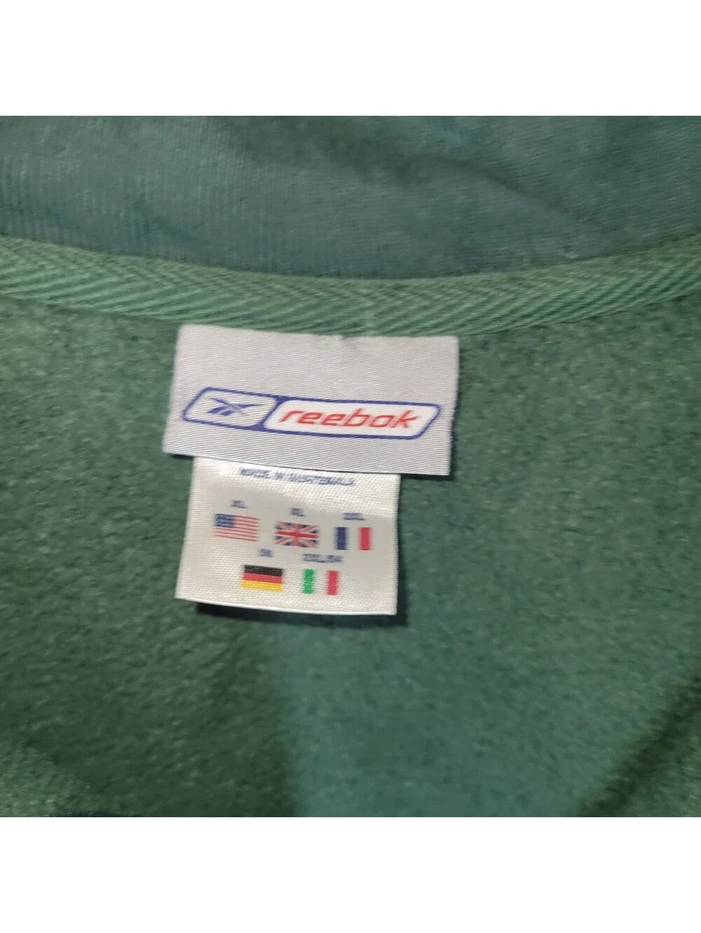 NWT VTG Reebok Men's Green 1/4 Zip Pullover Sweatshirt Activewear Top XL